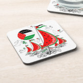 フリーダムグローバルスムード浮力船でガザへ コースター (左側)