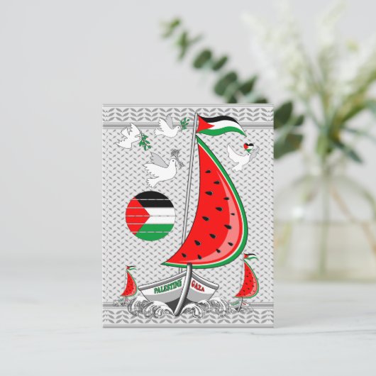 フリーダムグローバルスムード浮力船でガザへ シーズンポストカード (スタンド正面)