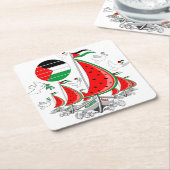 フリーダムグローバルスムード浮力船でガザへ スクエアペーパーコースター (アングル)