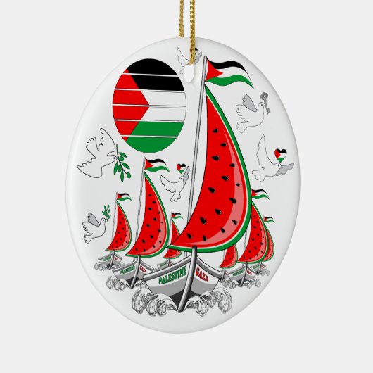 フリーダムグローバルスムード浮力船でガザへ セラミックオーナメント (右)