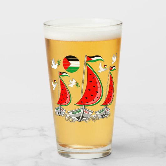 フリーダムグローバルスムード浮力船でガザへ タンブラーグラス (ドリンク正面)
