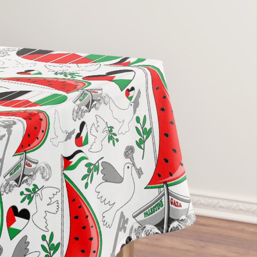 フリーダムグローバルスムード浮力船でガザへ テーブルクロス (インサイチュ)