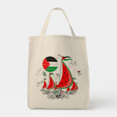 フリーダムグローバルスムード浮力船でガザへ トートバッグ (裏面)