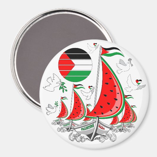 フリーダムグローバルスムード浮力船でガザへ マグネット (正面/裏面)