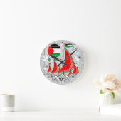 フリーダムグローバルスムード浮力船でガザへ ラウンド壁時計 (ホーム)