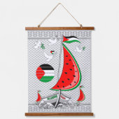 フリーダムグローバルスムード浮力船でガザへ 吊り下げ型タペストリー (正面)