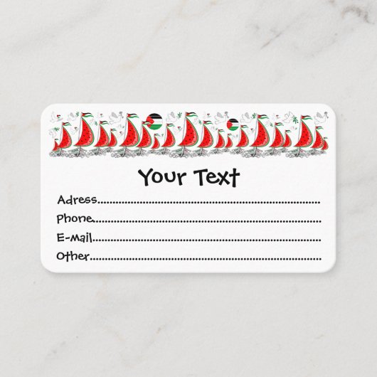 フリーダムグローバルスムード浮力船でガザへ 名刺 (正面)