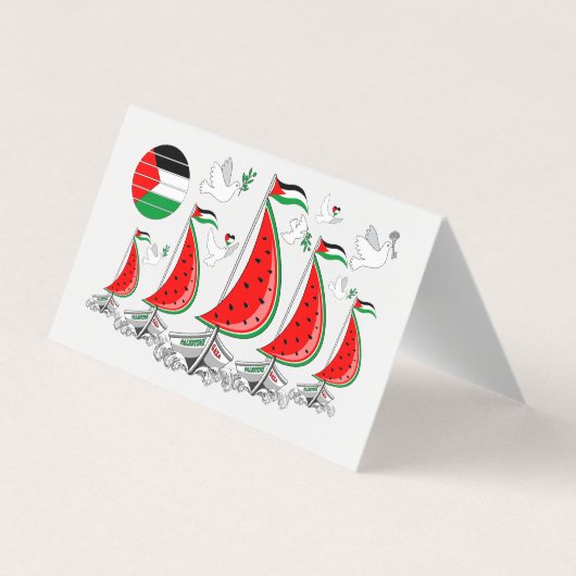 フリーダムグローバルスムード浮力船でガザへ 名刺 (裏面)