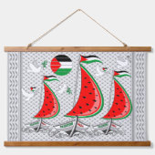 フリーダムグローバルSumudフロティーヤボートへガザ地区 吊り下げ型タペストリー (正面)