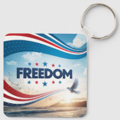 フリーダムスクエアメタルキーチェーン キーホルダー (裏面)