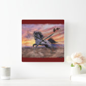 フリーダムスタン&イーグル愛国心 スクエア壁時計 (ホーム)