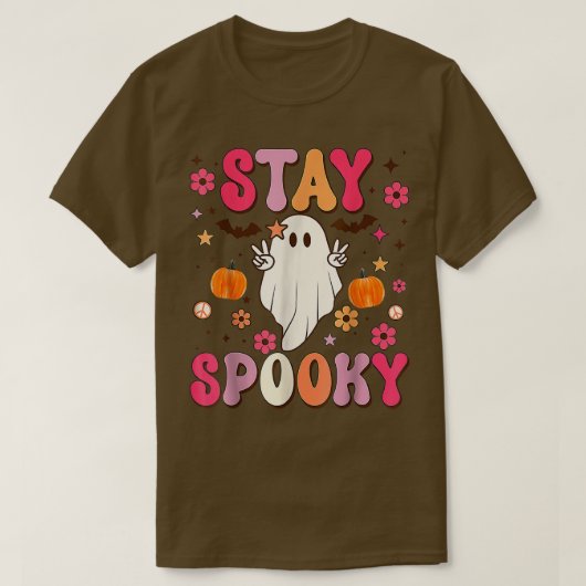 フリーダムステイ不気味キュートハロウィーン幽霊こうもりスポ Tシャツ (デザイン正面)