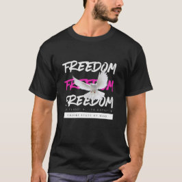 フリーダムダブ モダン都市タイポグラフィ Tシャツ