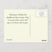 フリーダムバイブル聖句、鳥飛んでいるの夕暮れカスタムに ポストカード (裏面)