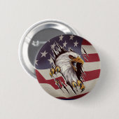 フリーダムバルトイーグルアメリカ国旗のボタン 缶バッジ (正面&裏面)