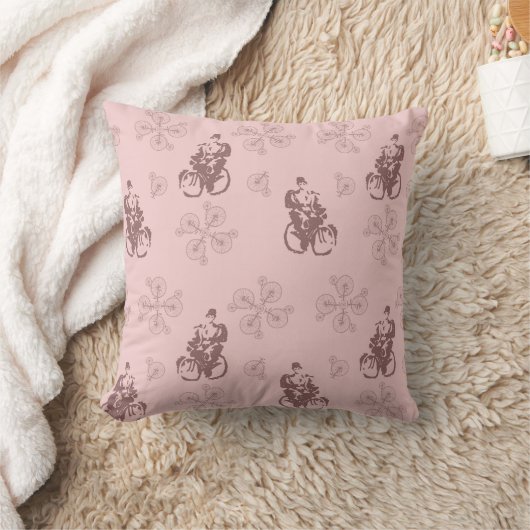 フリーダムピンク自転車の枕にペダルを漕ぐ クッション (ブランケット)
