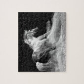 フリーダムランニングズホース白黒 ジグソーパズル (縦)