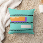 フリーダムリバティオレンジパープルターコイズ クッション (ブランケット)