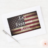 フリーダムリングヴィンテージ米国国旗 長方形シール (封筒)