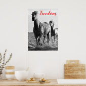 フリーダムレッドランニング白黒ズウマ ポスター (キッチン)