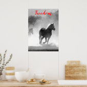 フリーダムレッドランニング白黒ズウマ ポスター (キッチン)