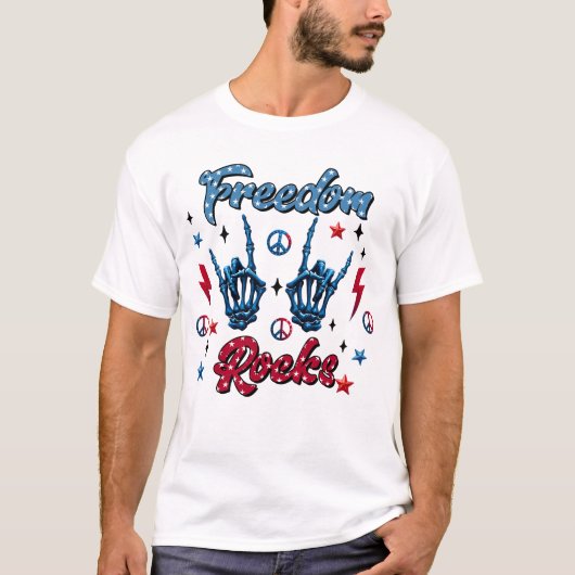 フリーダムロック独立記念日7月4日 Tシャツ (正面)