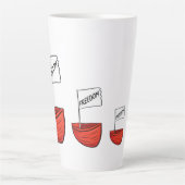 フリーダム航海のボートイラストレーション カフェラテマグ (正面)