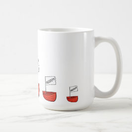 フリーダム航海のボートイラストレーション コーヒーマグカップ