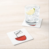 フリーダム航海のボートイラストレーション スクエアペーパーコースター (インサイチュ)