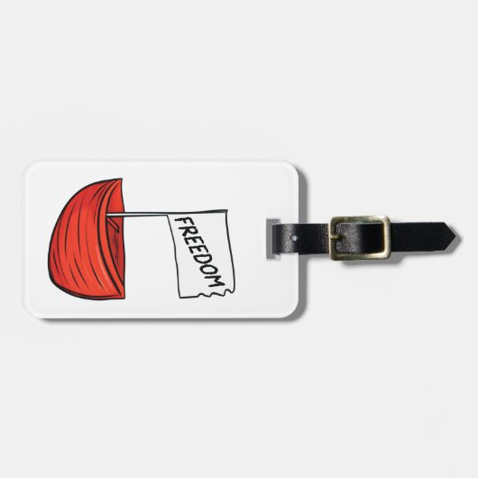 フリーダム航海のボートイラストレーション ラゲッジタグ (正面横)