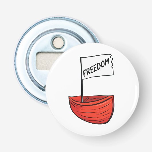 フリーダム航海のボートイラストレーション 栓抜き (正面)