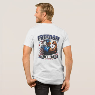 フリーダム・イズント・フリー 愛国的なイーグル柄 メンズTシャツ トライブレンドTシャツ