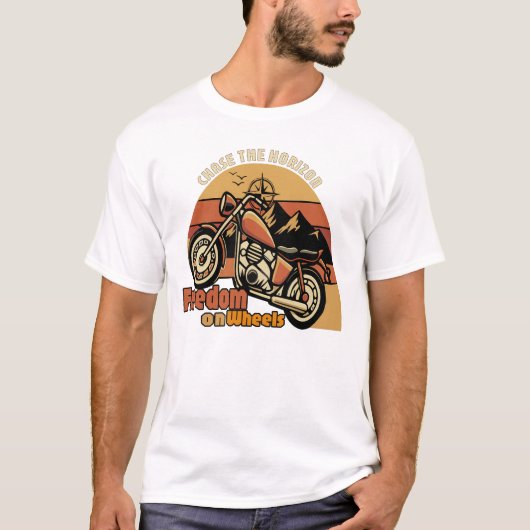 フリーダム・オン・ホイールズ・バイカーTシャツ Tシャツ (正面)
