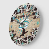 フリーダム・ファーストモダン・ワイルド・ウェスト・ブラウン・レイヴン  ラージ壁時計 (傾斜)