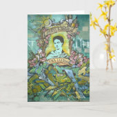 フリーダ・カーロの落書き カード (黄色い花)