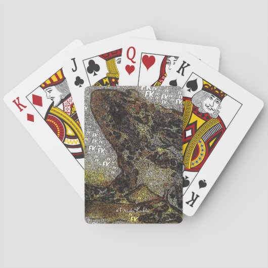 フリーダ・カーロのFKスタイルのカエルの絵画 トランプ (裏面)