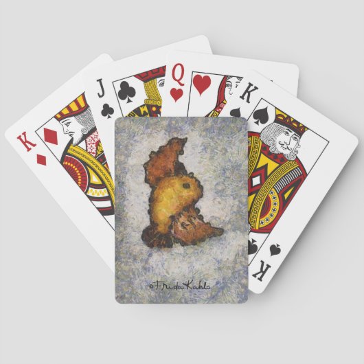 フリーダ・カーロのMonetスタイルの鳥の絵画 トランプ (裏面)
