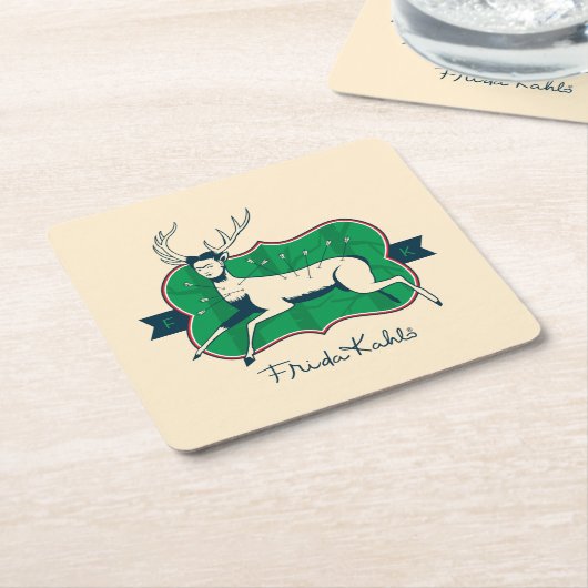フリーダ・カーロ|けが人のシカ スクエアペーパーコースター (アングル)