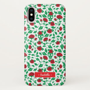 フリーダ・カーロ のスカル及びバラ iPhone X ケース