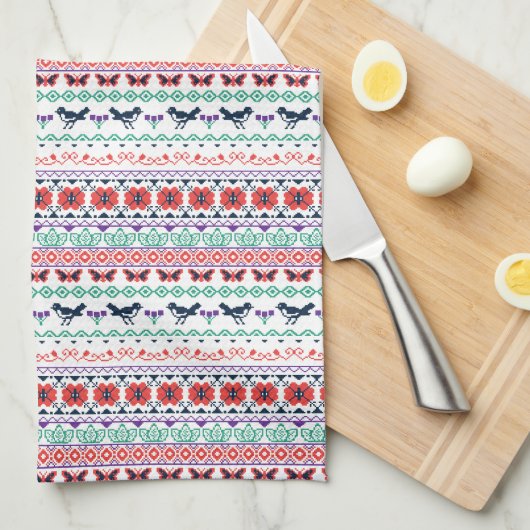 フリーダ・カーロ|のメキシコパターン キッチンタオル (四つ折り)