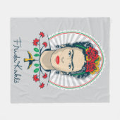 フリーダ・カーロ|のヴィンテージの花柄 フリースブランケット (正面(横))