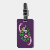 フリーダ・カーロ|の紫色の花花束 ラゲッジタグ (正面縦)