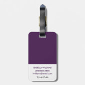 フリーダ・カーロ|の紫色の花花束 ラゲッジタグ (裏面縦)