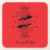 フリーダ・カーロ|の苦痛の芸術愛 スクエアペーパーコースター (正面)