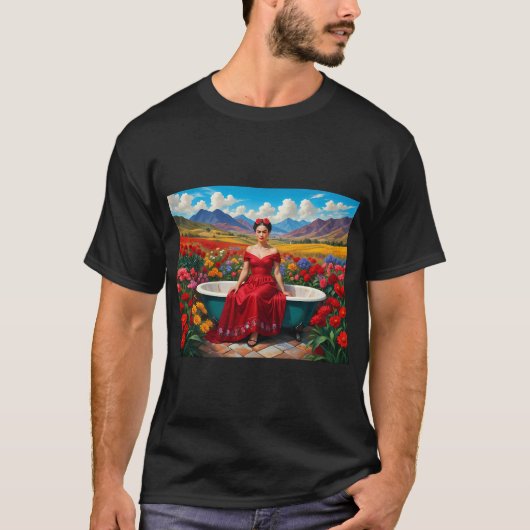 フリーダ・カーロ 野花 Tシャツ (正面)