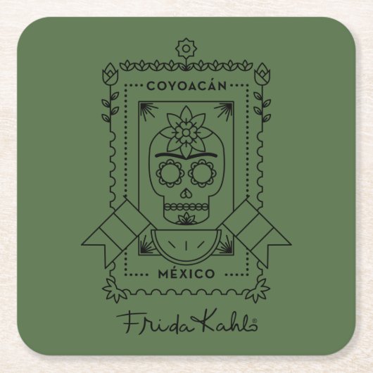 フリーダ・カーロ| Coyoacán スクエアペーパーコースター (正面)