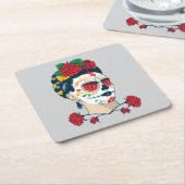フリーダ・カーロ| El Diaa de los Muertos スクエアペーパーコースター (アングル)