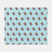 フリーダ・カーロ| FridaMoji -幸せなFrida フリースブランケット (正面(横))