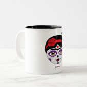 フリーダ・カーロ| FridaMoji -死者の日 ツートーンマグカップ (正面左)