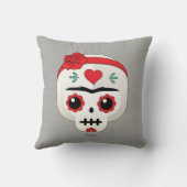 フリーダ・カーロ| FridaMoji -砂糖のスカル クッション (裏面)